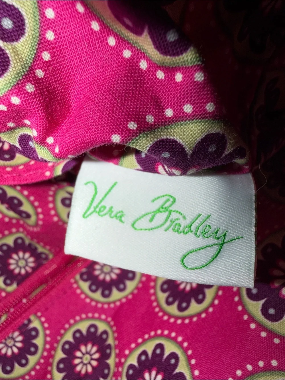 Vera Bradley Quilted Paisley Tote Bag in Pink and Green